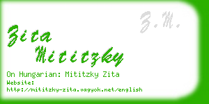 zita mititzky business card